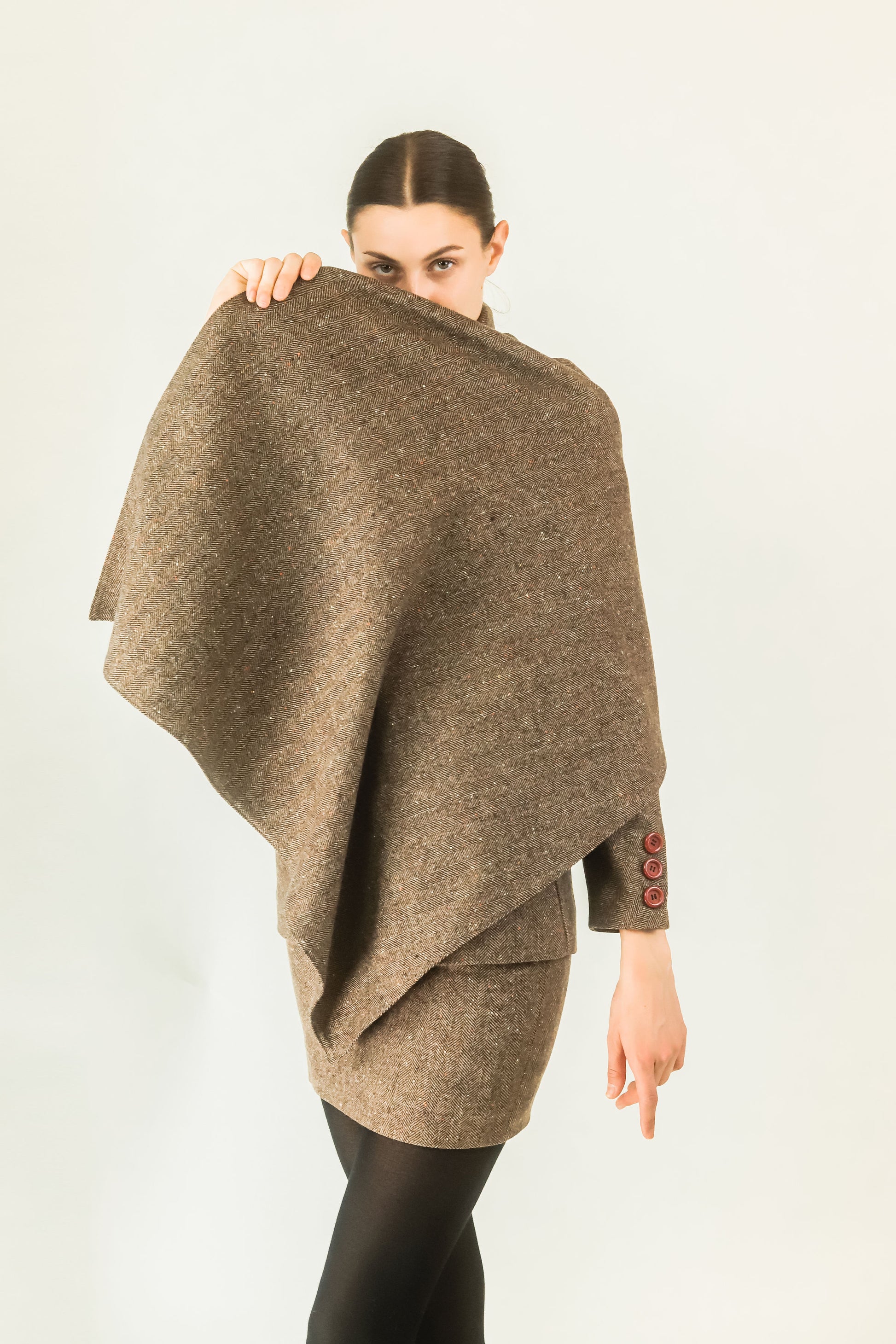 Jacques Molko Wool 3 Piece Cape Skirt Suit - The Kit Vintage