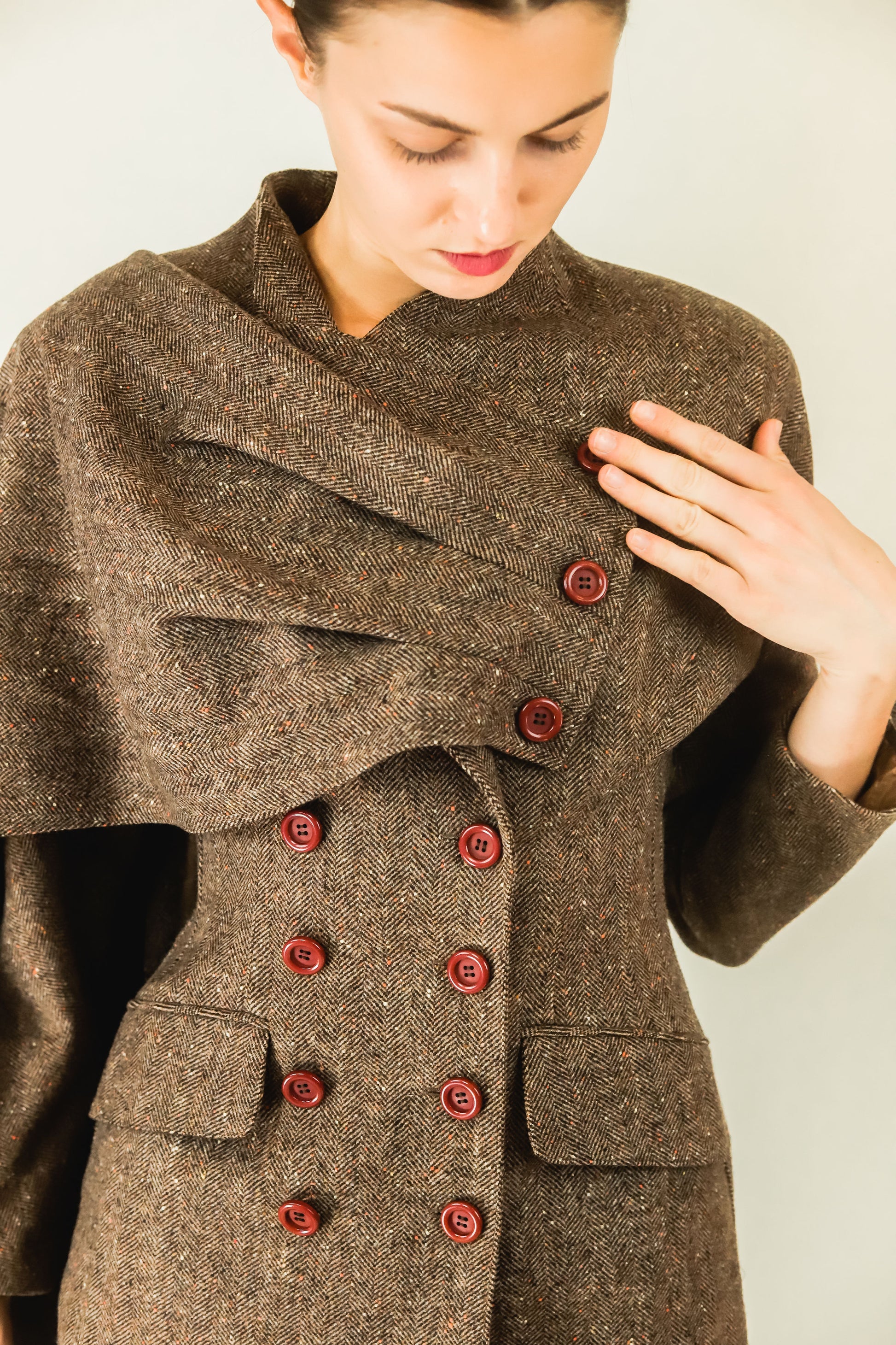 Jacques Molko Wool 3 Piece Cape Skirt Suit - The Kit Vintage