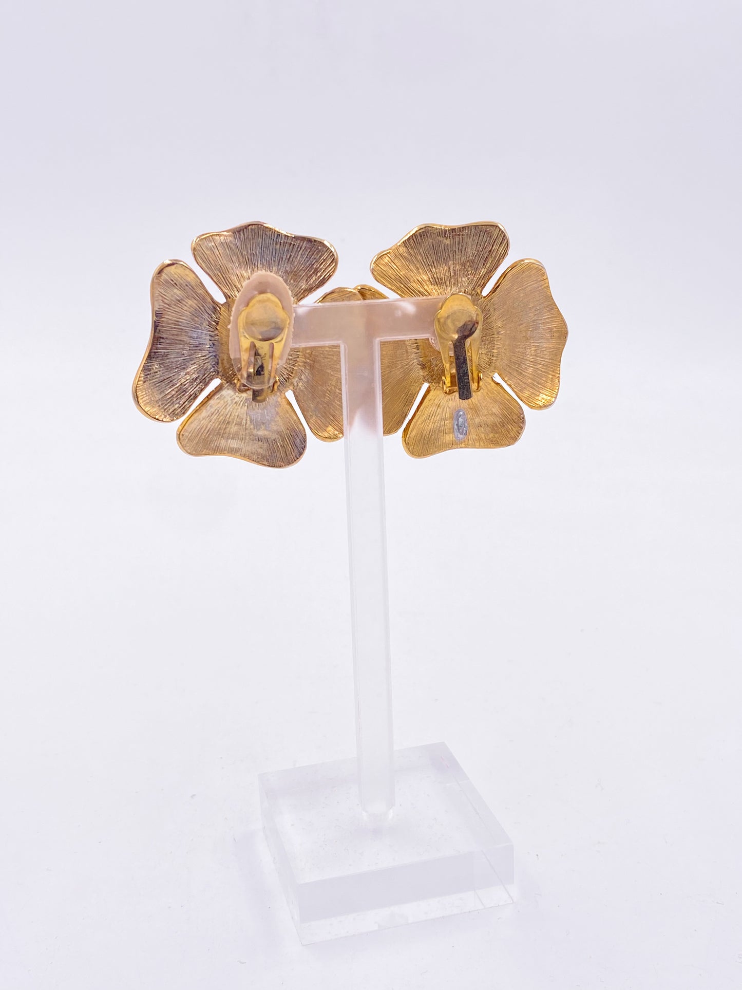 Kenneth Jay Lane Crystal Flower Earrings - The Kit Vintage