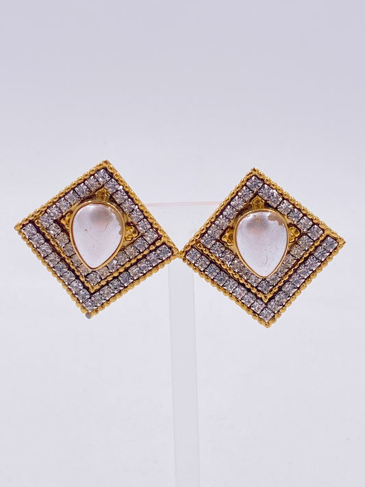 Crystal Square Earrings - The Kit Vintage