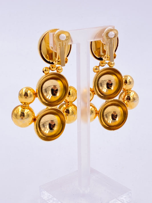 Gold, Mustard and Brown Bubble Earrings - The Kit Vintage