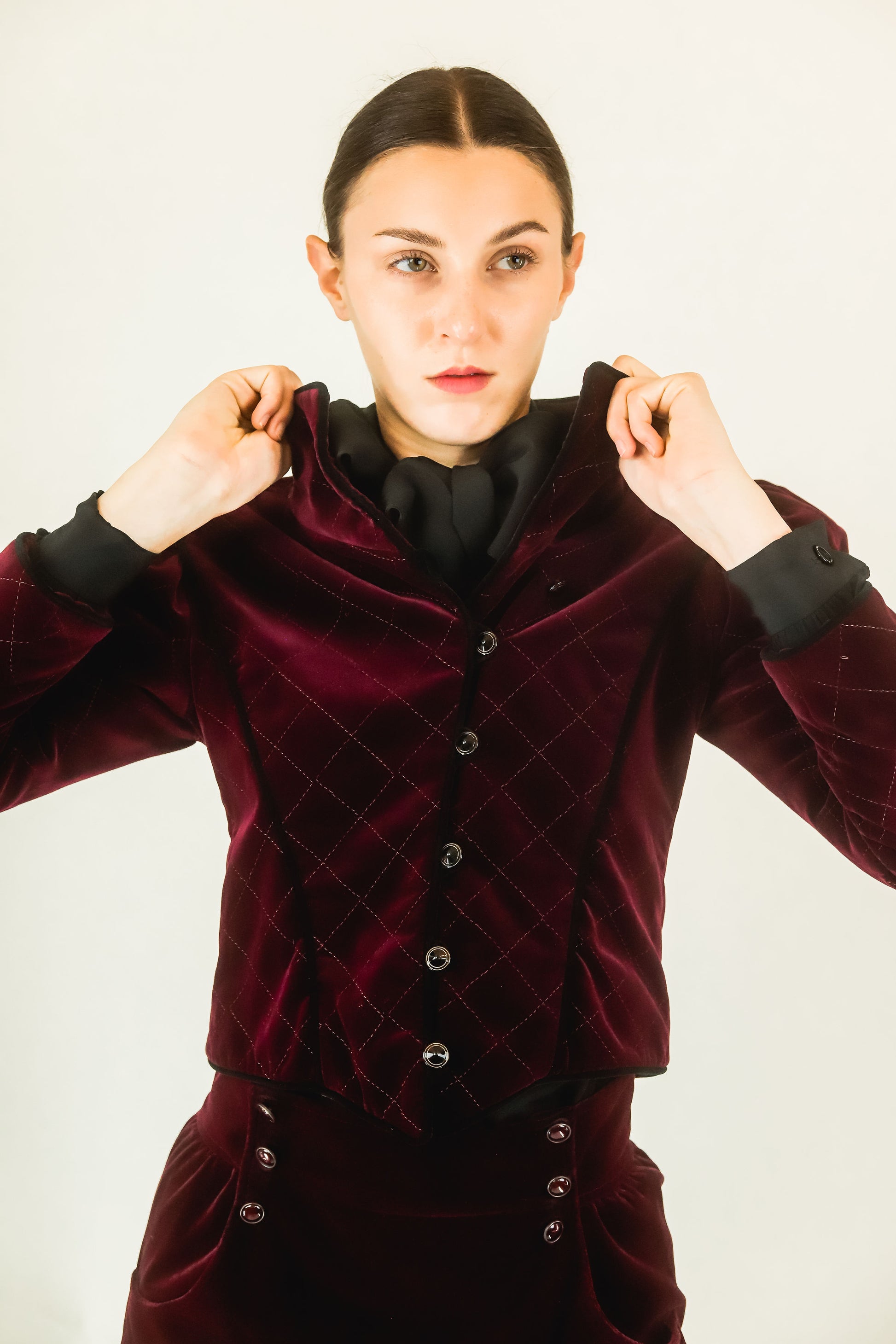 Ungaro Wine Velvet Skirt Suit Set - The Kit Vintage