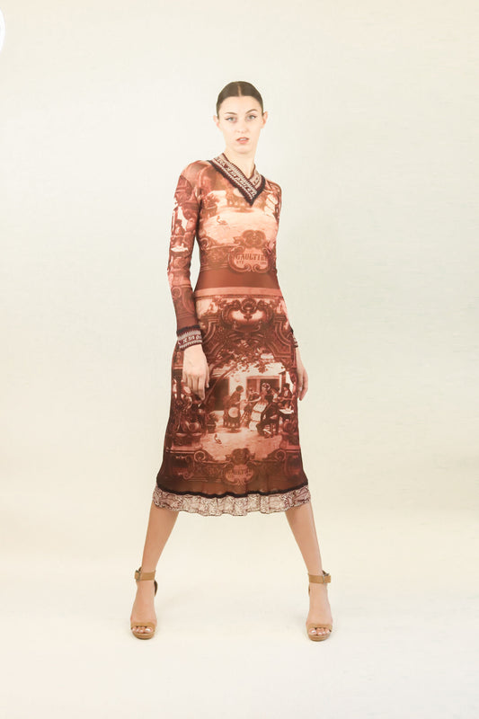 Gaultier Summer 1998 Mesh Printed Dress - The Kit Vintage