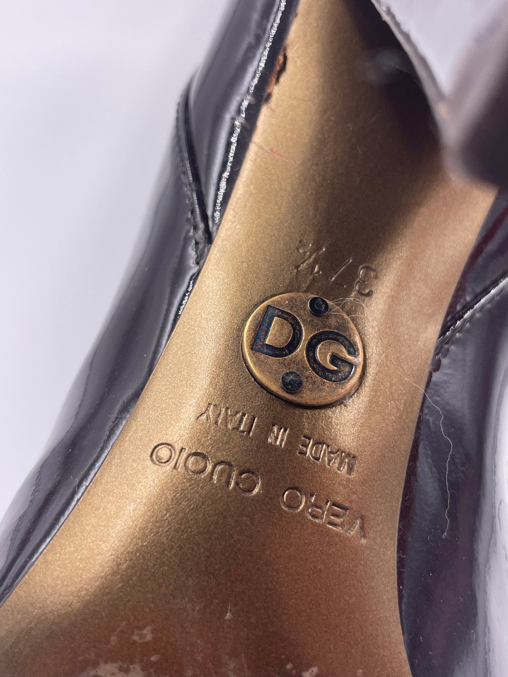 Dolce & Gabbana Patent Leather Heel Boot - The Kit Vintage