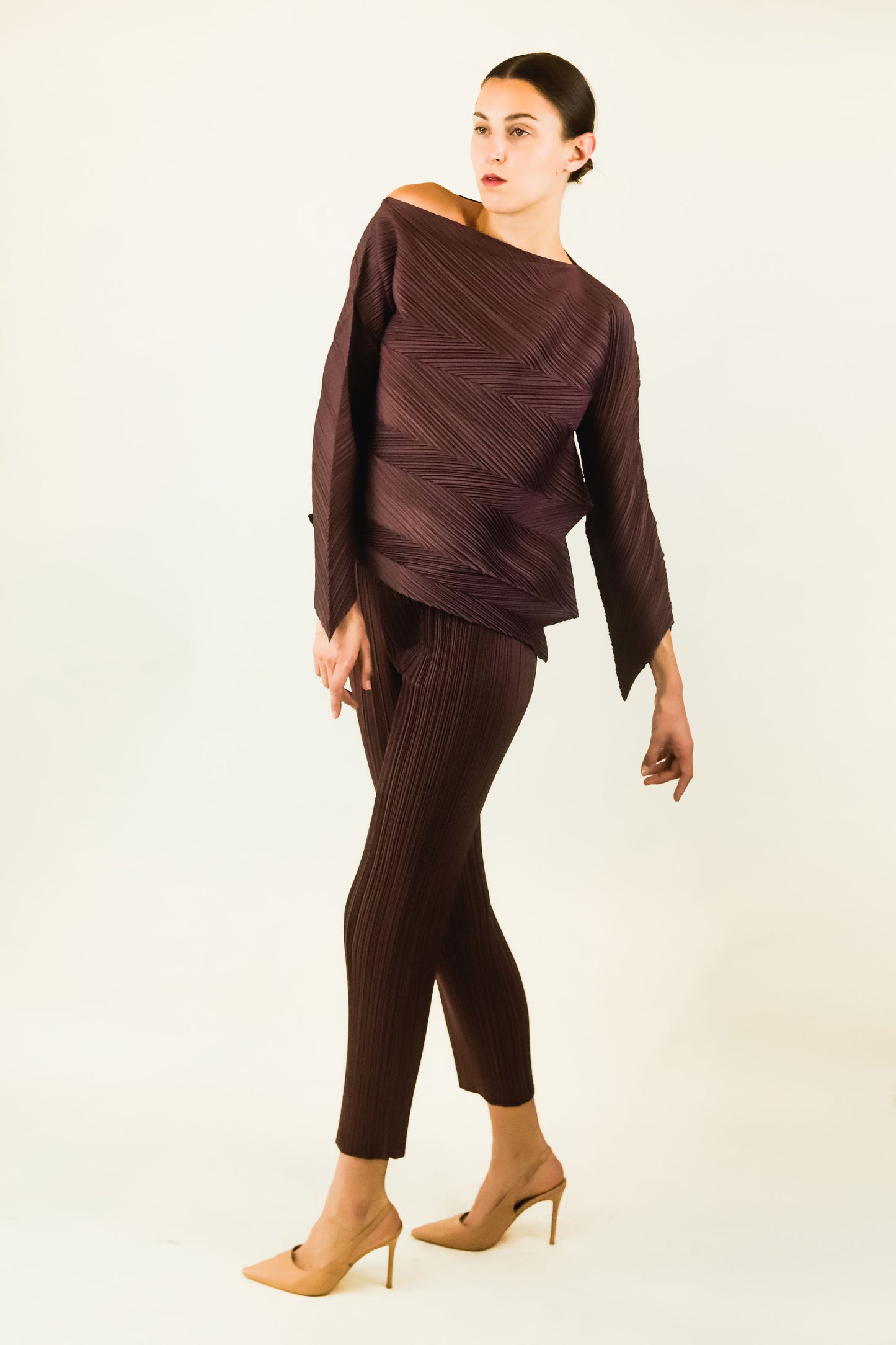 Brown Zig Zag Pleats Please by Issey Miyake Set - The Kit Vintage