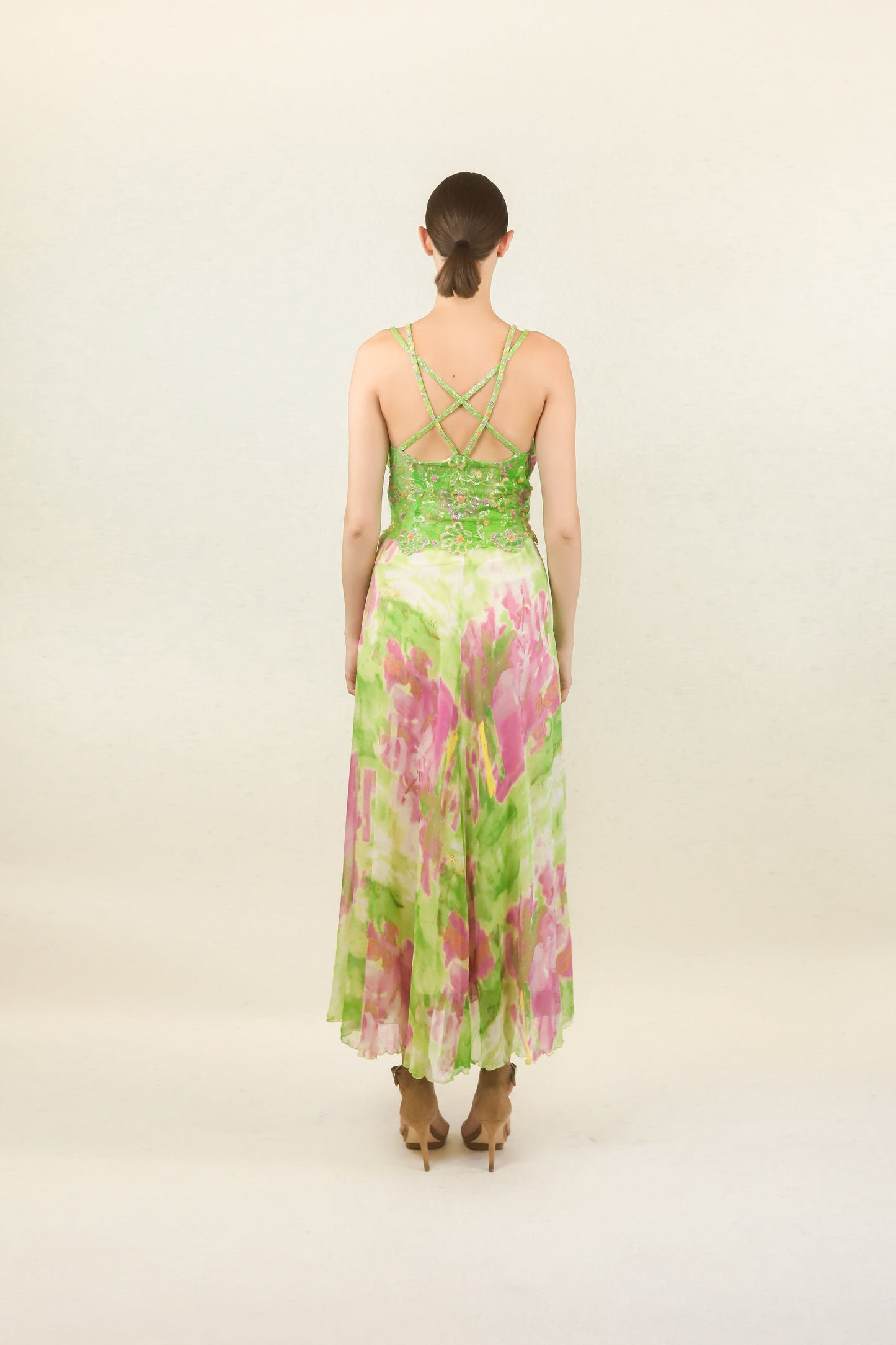 Diane Freis Silk Chiffon Beaded Dress - The Kit Vintage