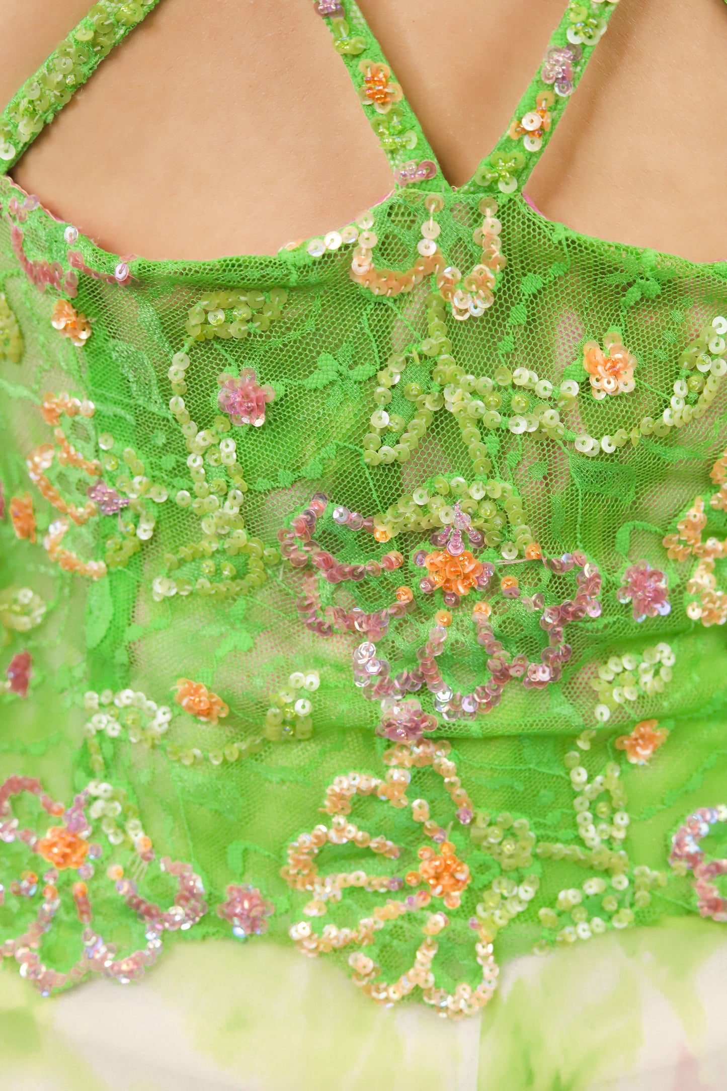 Diane Freis Silk Chiffon Beaded Dress