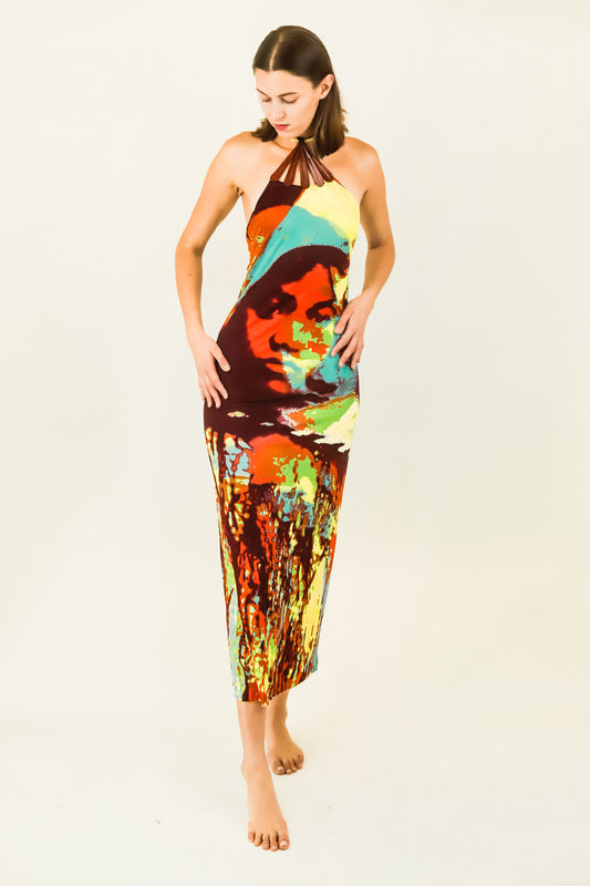 Jean Paul Gaultier S/S 2000 Faces Mesh Halter Dress - The Kit Vintage