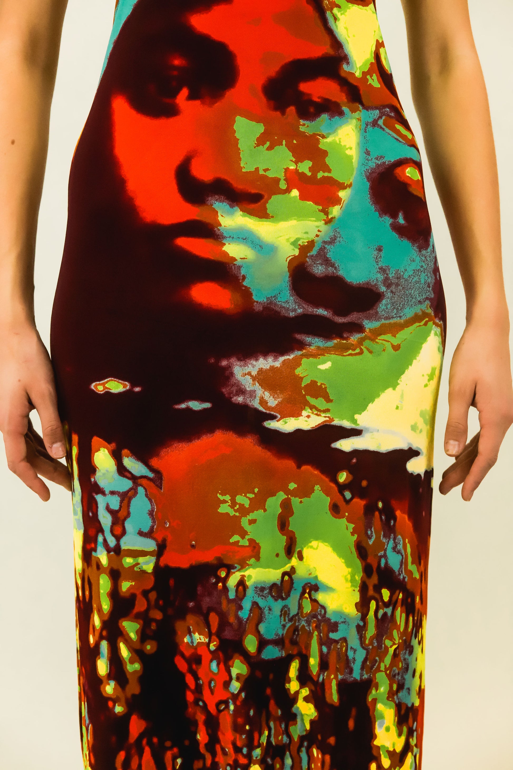 Jean Paul Gaultier S/S 2000 Faces Mesh Halter Dress - The Kit Vintage