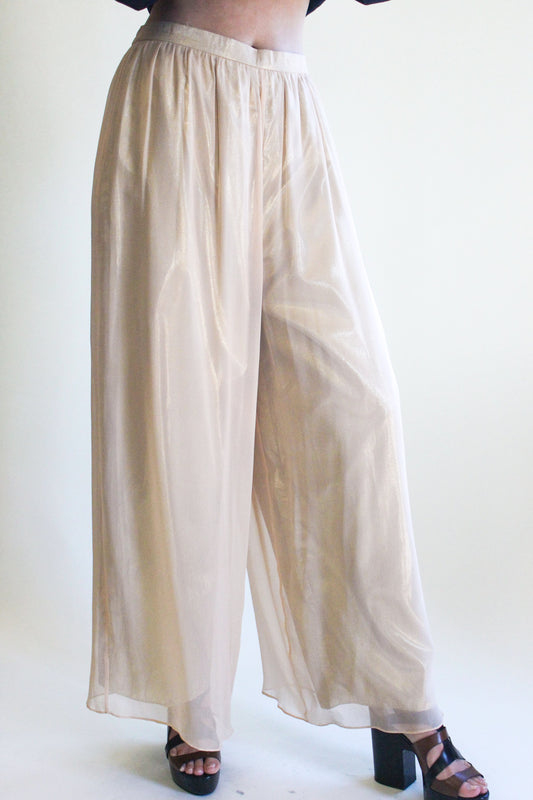 Metallic Wide Leg Pants - The Kit Vintage