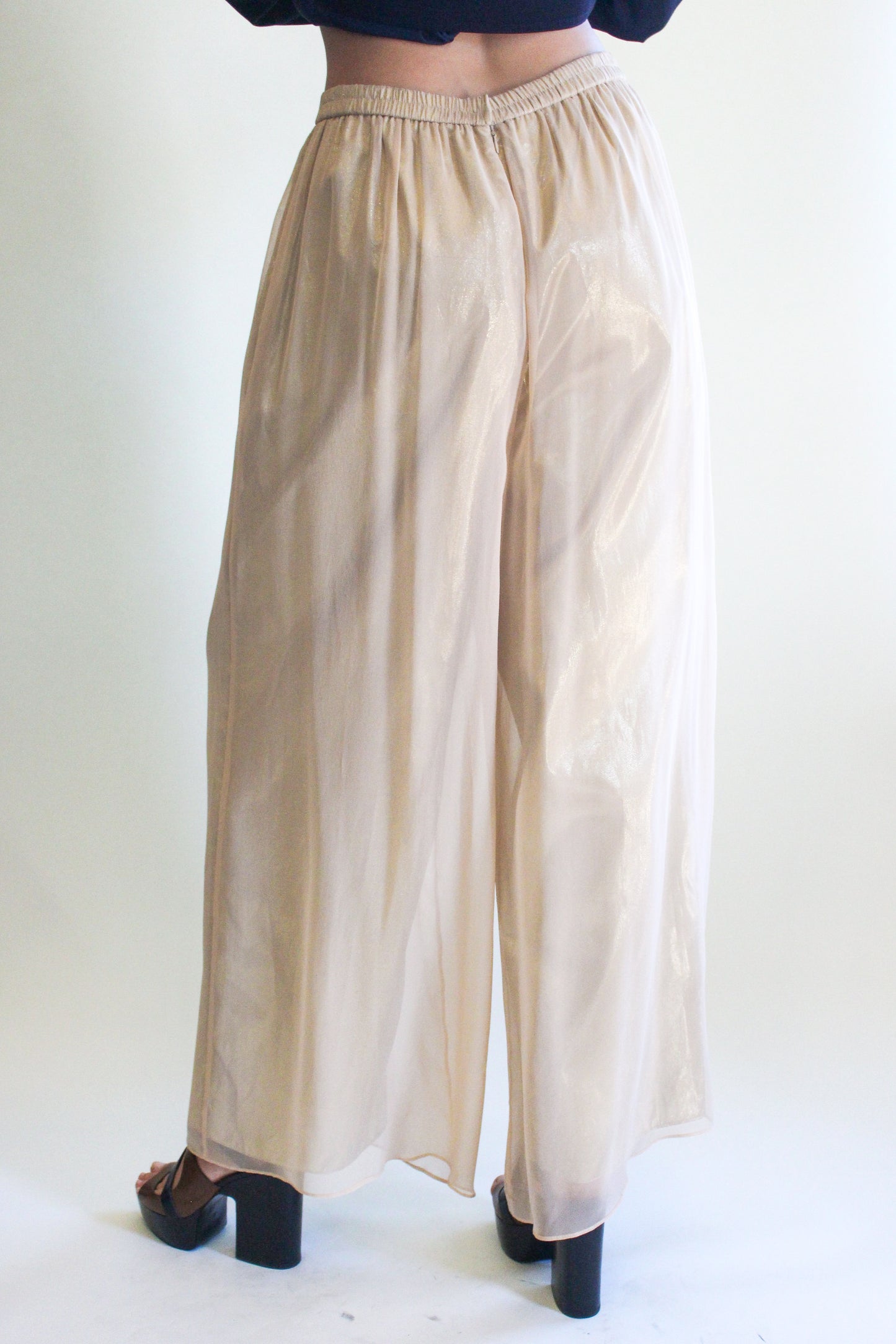 Metallic Wide Leg Pants - The Kit Vintage