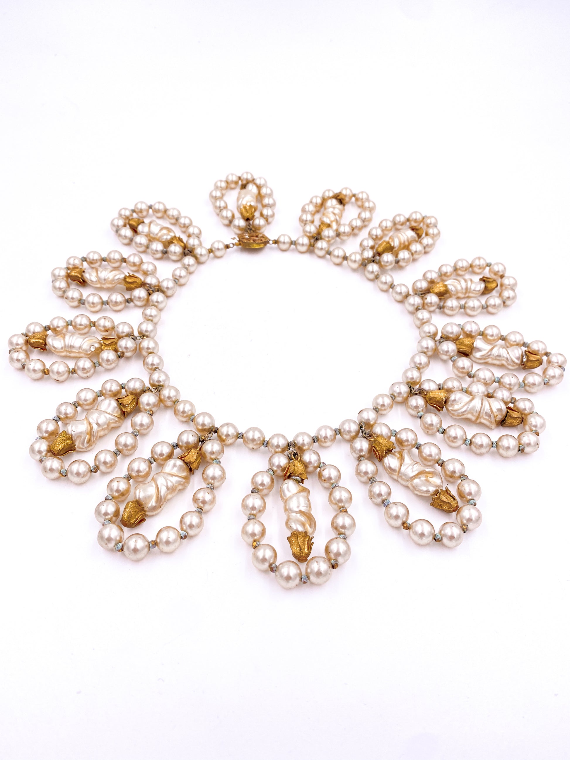 Miriam Haskell Pearl Choker Necklace - The Kit Vintage