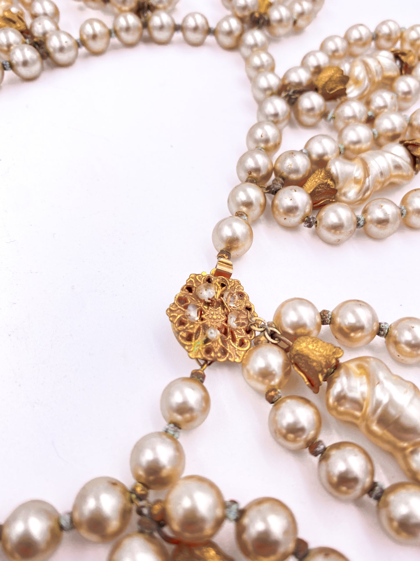 Miriam Haskell Pearl Choker Necklace - The Kit Vintage