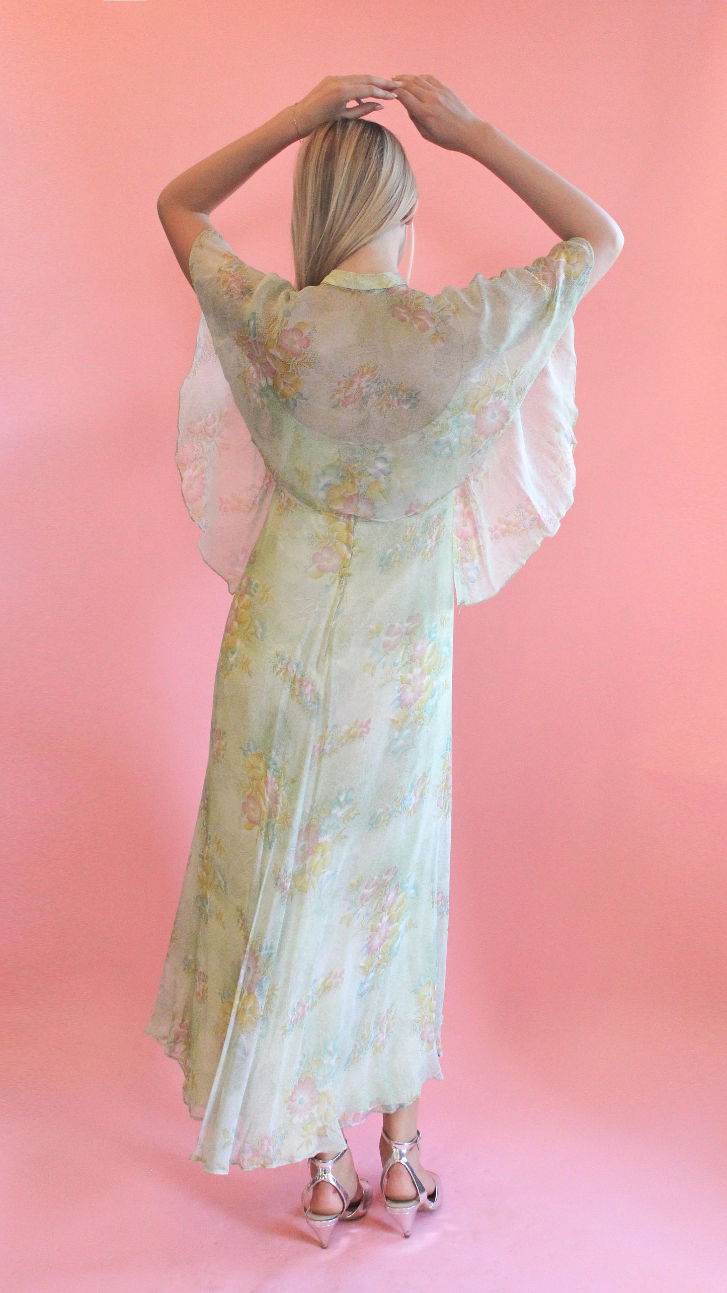 Mint Julep Floral Dress with Cape - The Kit Vintage