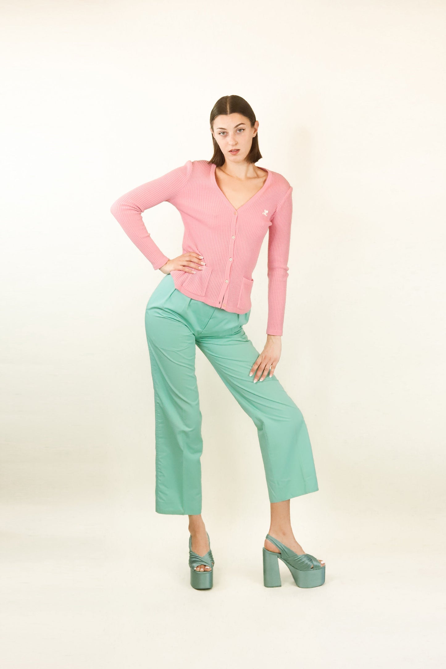 Courreges c. 1970's Mint Green Pants - The Kit Vintage