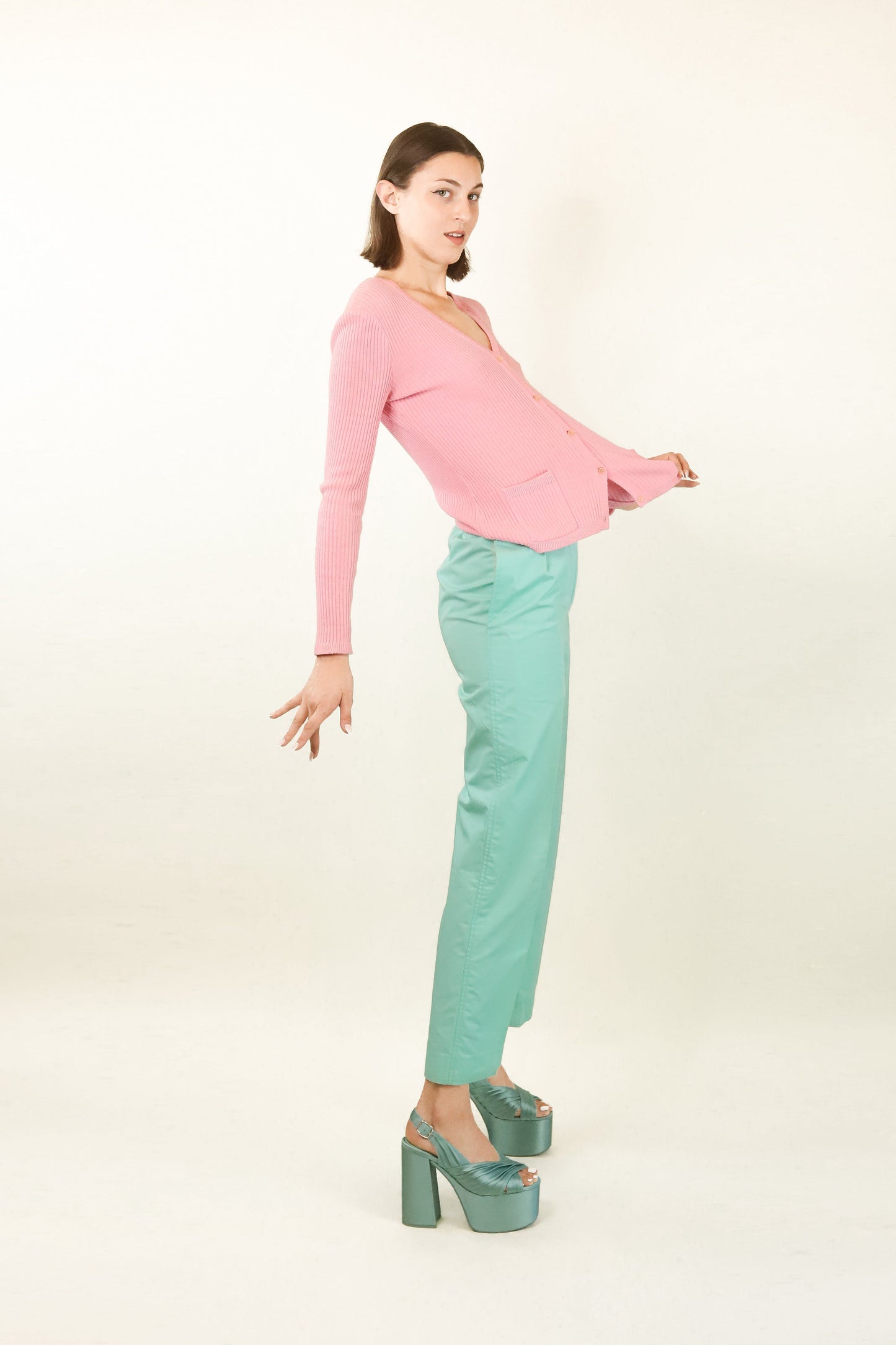 Courreges c. 1970's Mint Green Pants - The Kit Vintage