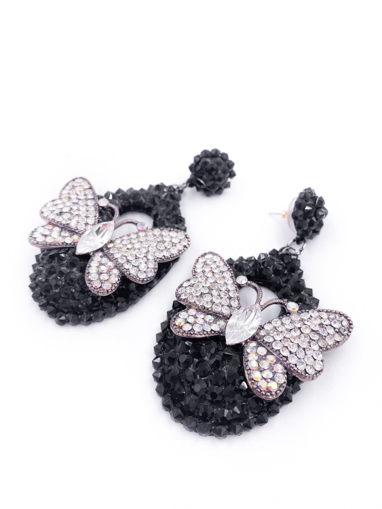 Crystal Butterfly Drop Earrings