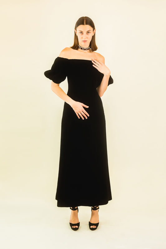 Yves Saint Laurent Off The Shoulder Velvet Gown - The Kit Vintage