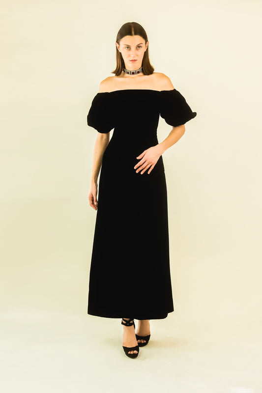Yves Saint Laurent Off The Shoulder Velvet Gown - The Kit Vintage