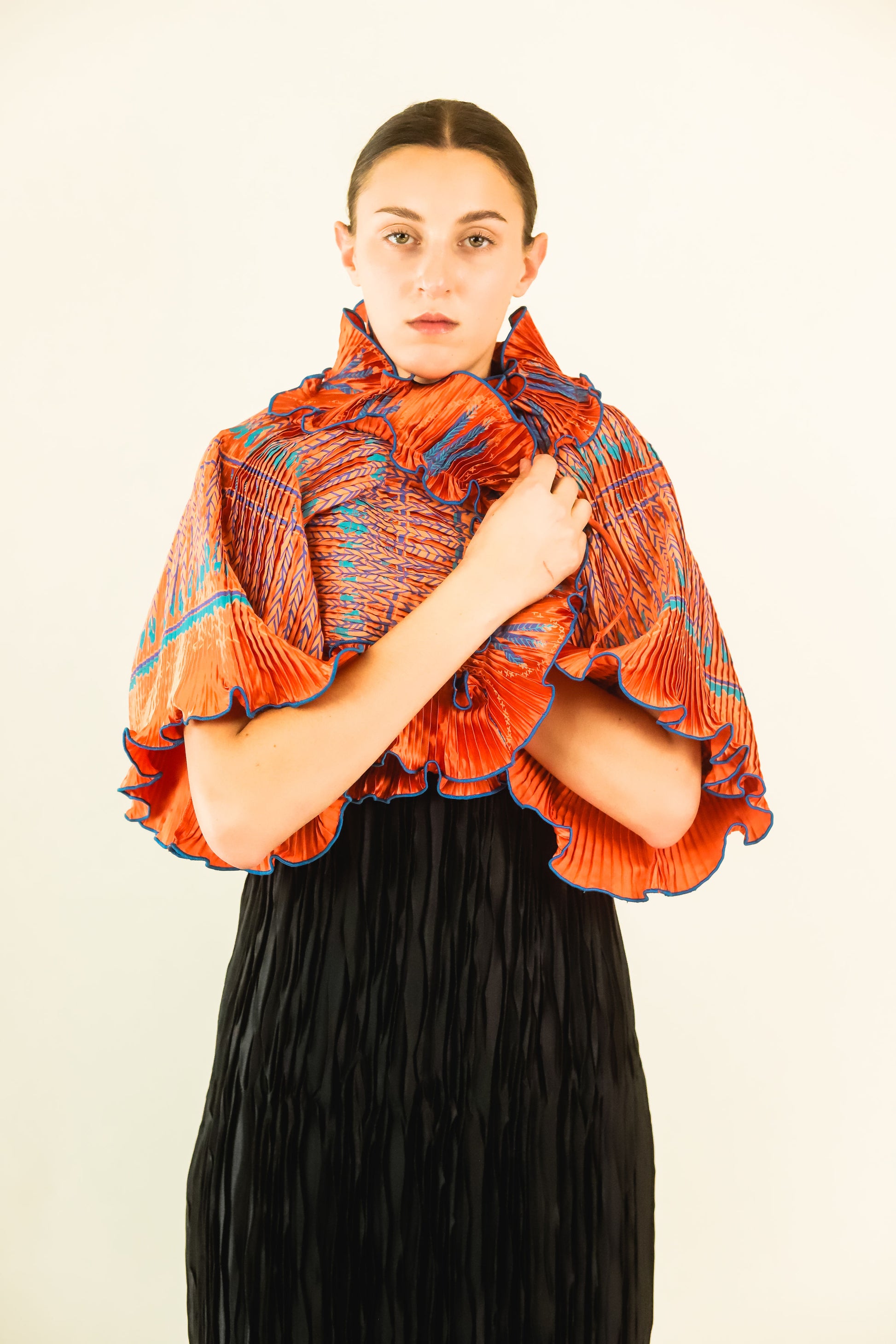Zandra Rhodes Pleated Dress and Bolero Set - The Kit Vintage