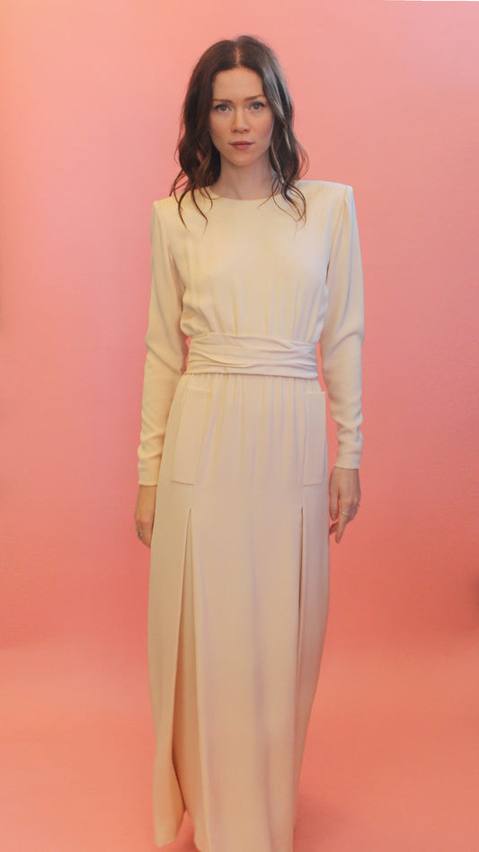 Yves Saint Laurent Haute Couture Ivory Silk Gown - The Kit Vintage