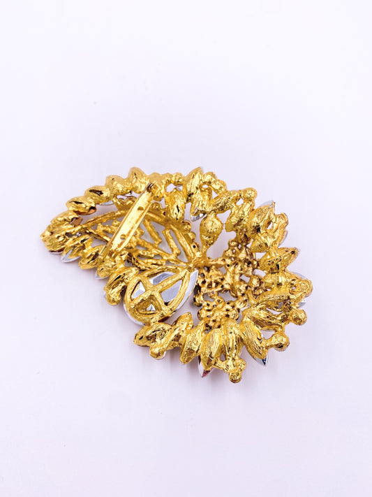 Large Citrine Color Brooch - The Kit Vintage