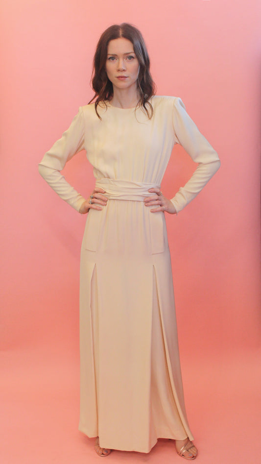 Yves Saint Laurent Haute Couture Ivory Silk Gown - The Kit Vintage