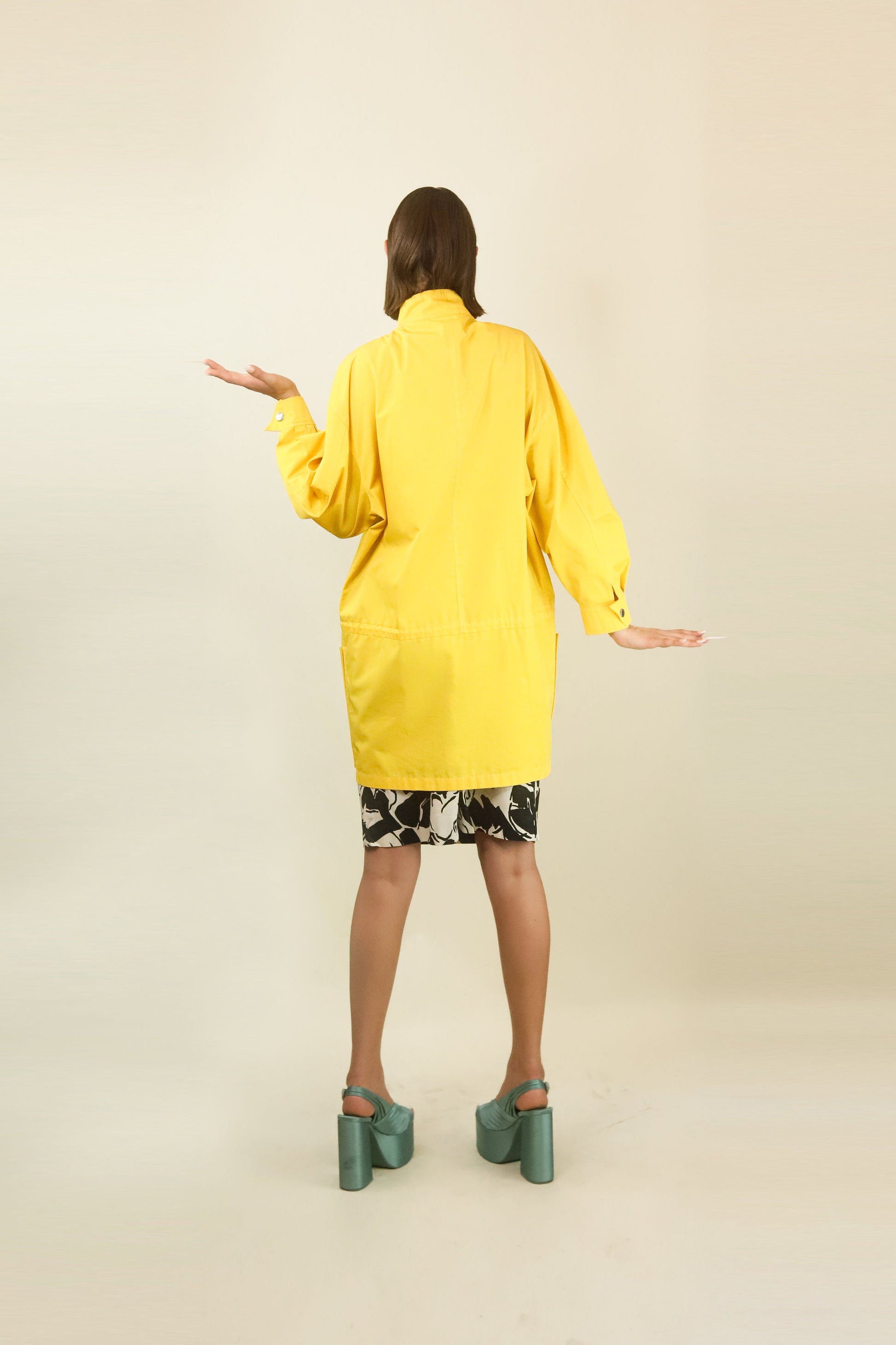 Courreges c. 1980's Yellow Lightweight Asymmetrical Closure Jacket - The Kit Vintage