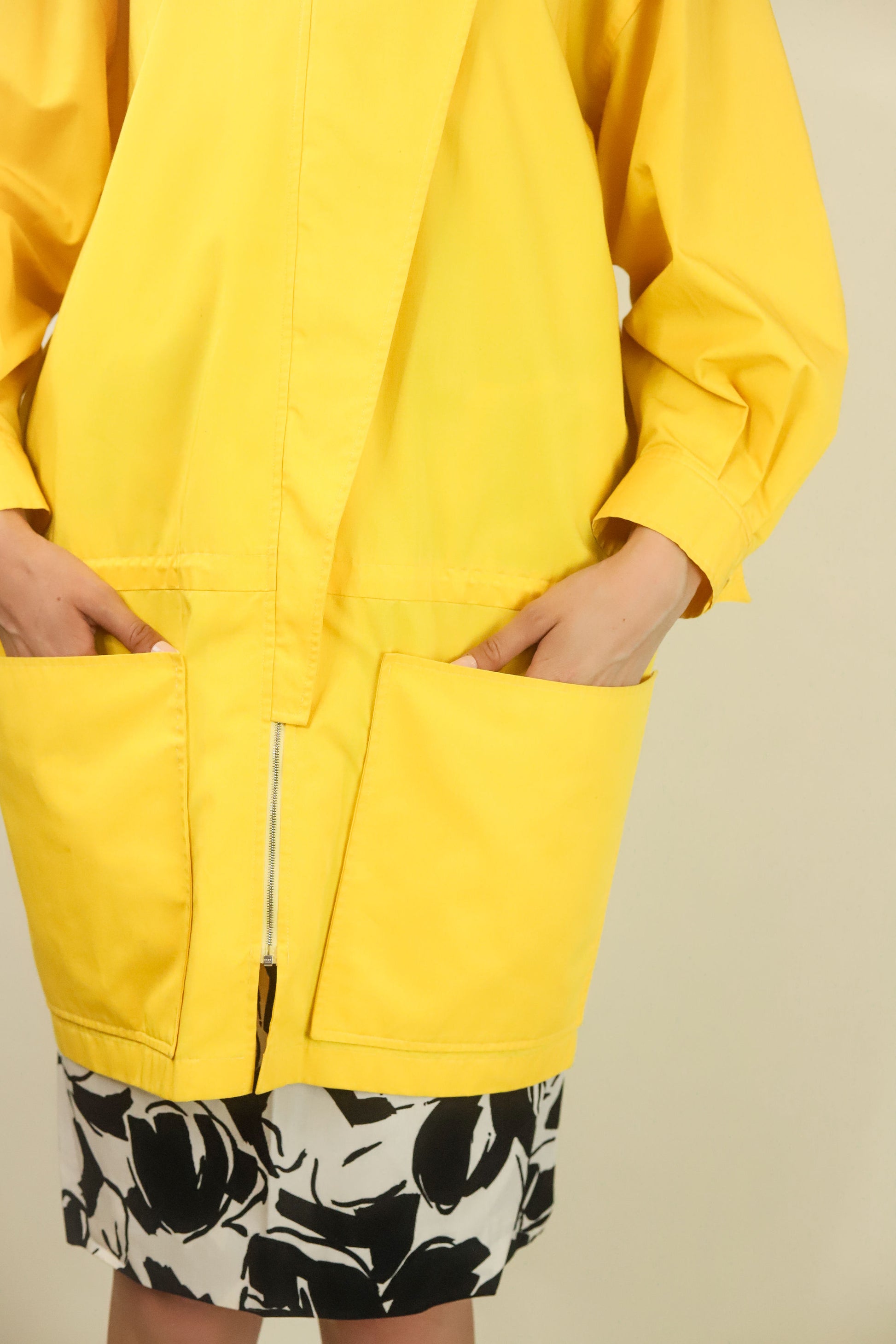 Courreges c. 1980's Yellow Lightweight Asymmetrical Closure Jacket - The Kit Vintage