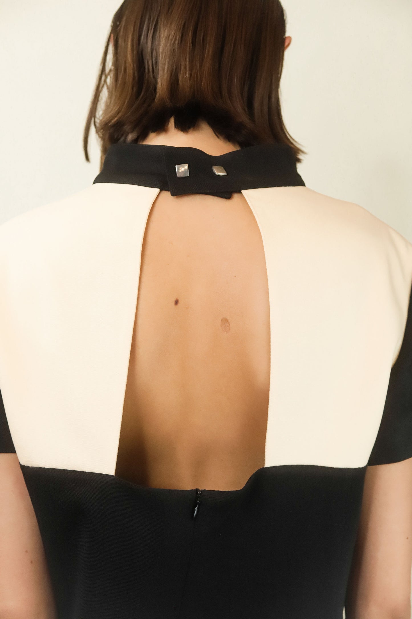 Courreges c.1980's Black/White Mod Space Age With Key Hole Neckline Dress - The Kit Vintage