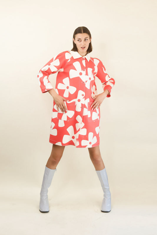 Courreges c. 1970's/80's Floral Coat - The Kit Vintage