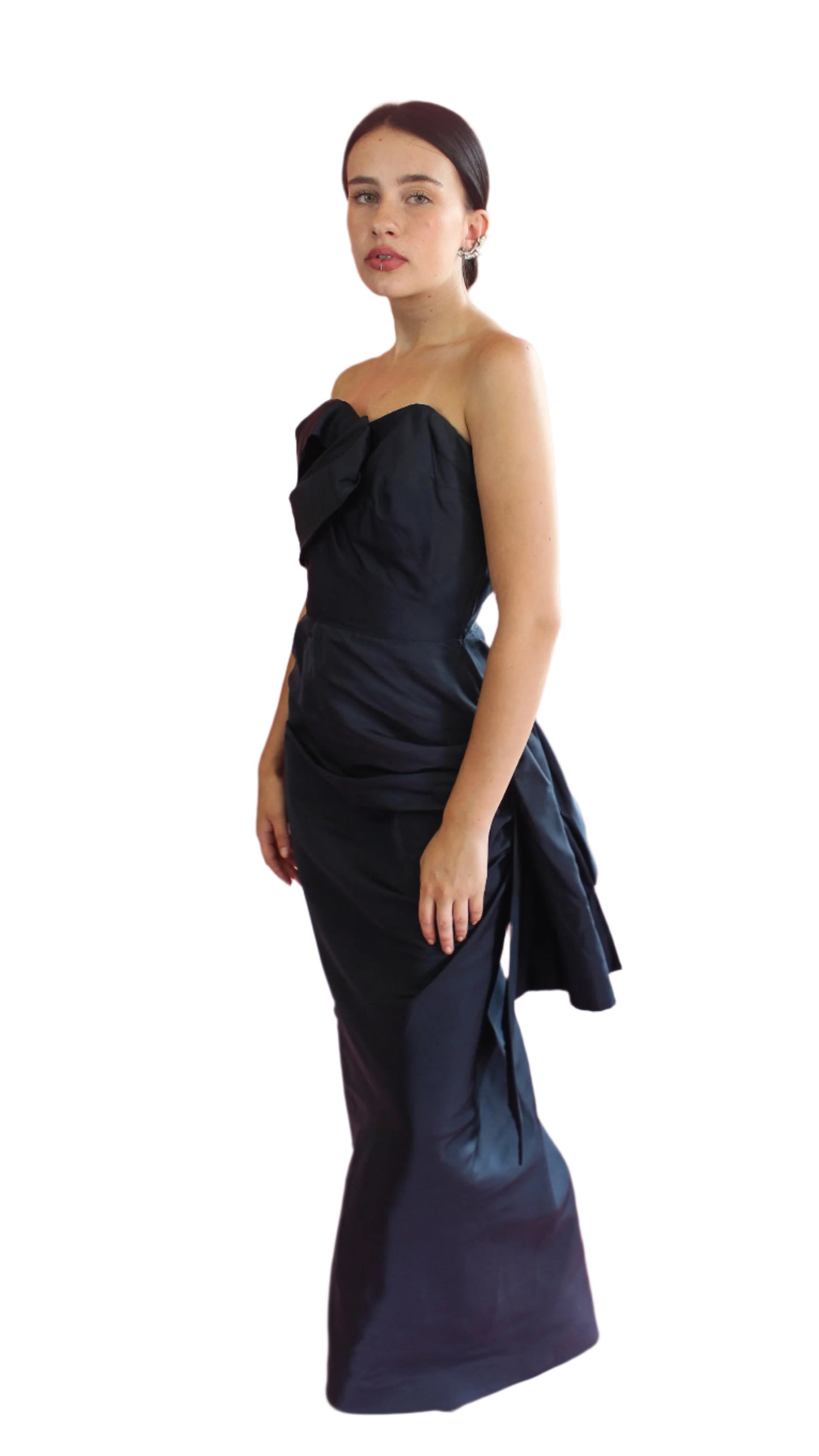 Custom Couture Strapless Navy Gown