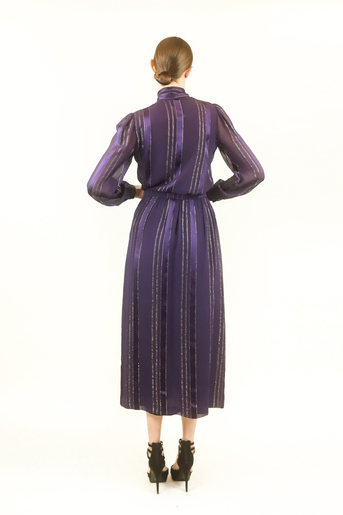 Givenchy Paris Silk & Gold Metallic Skirt Set - The Kit Vintage