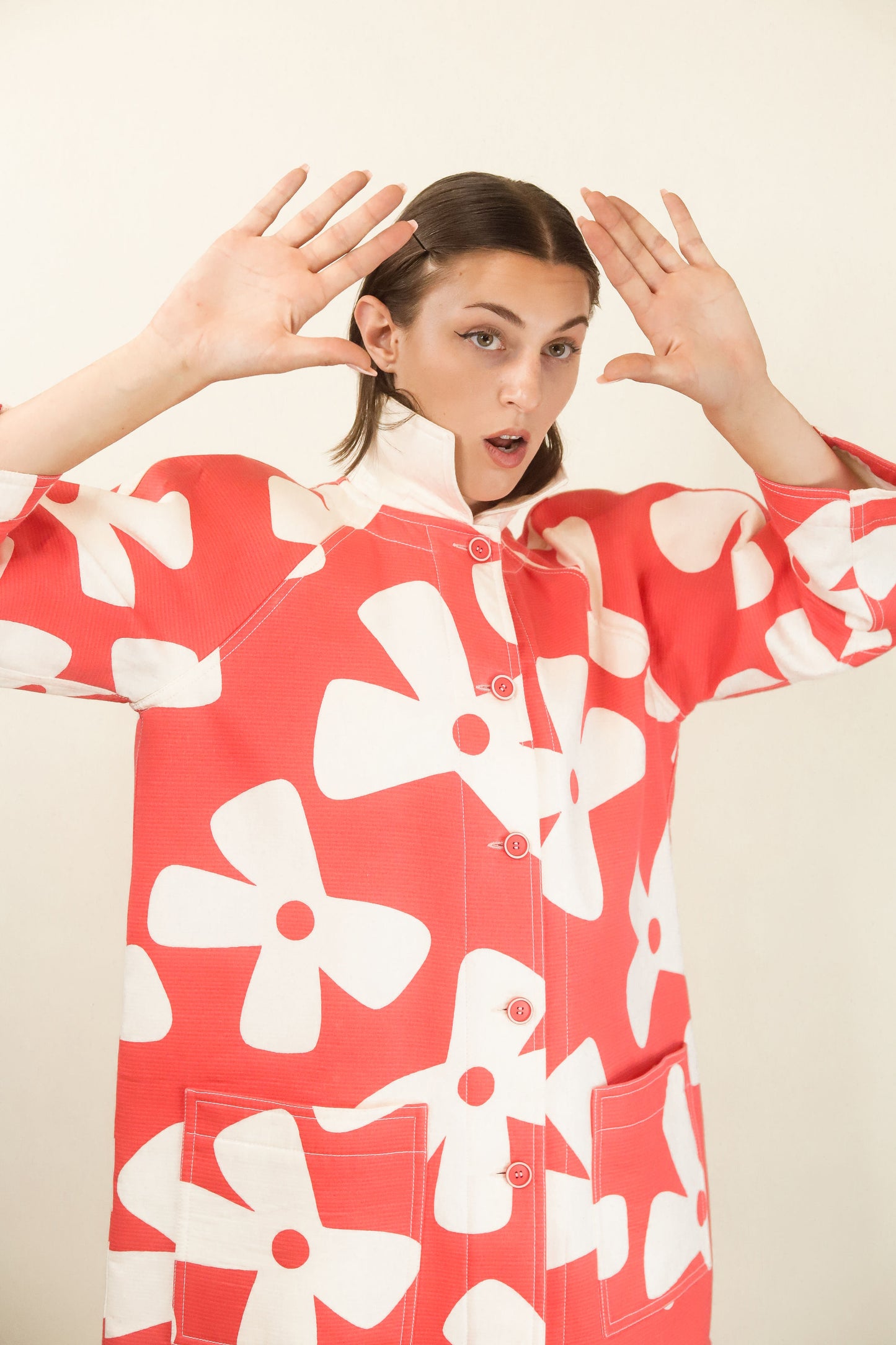 Courreges c. 1970's/80's Floral Coat - The Kit Vintage
