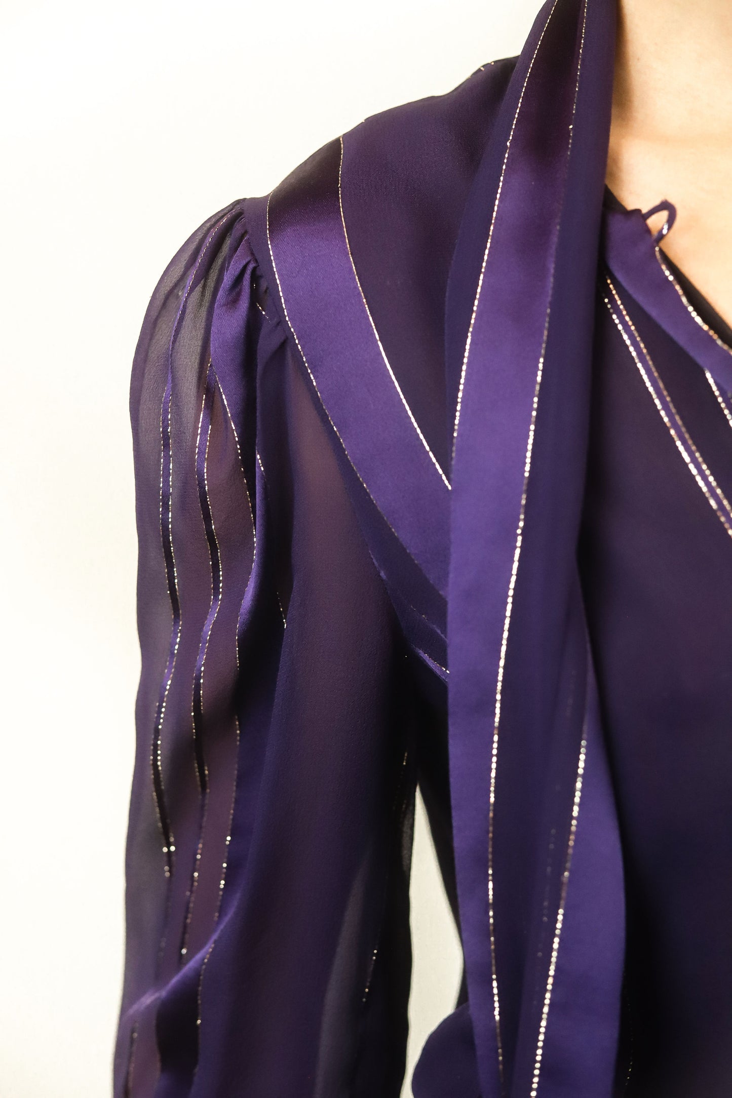 Givenchy Paris Silk & Gold Metallic Skirt Set - The Kit Vintage