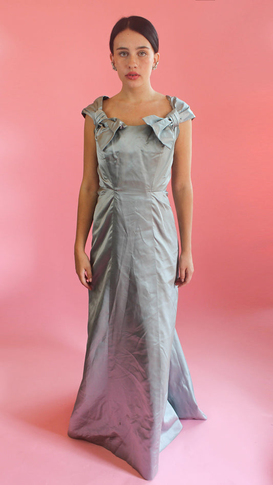 Olga Ollsund Custom Made Icy Blue Custom Gown - The Kit Vintage