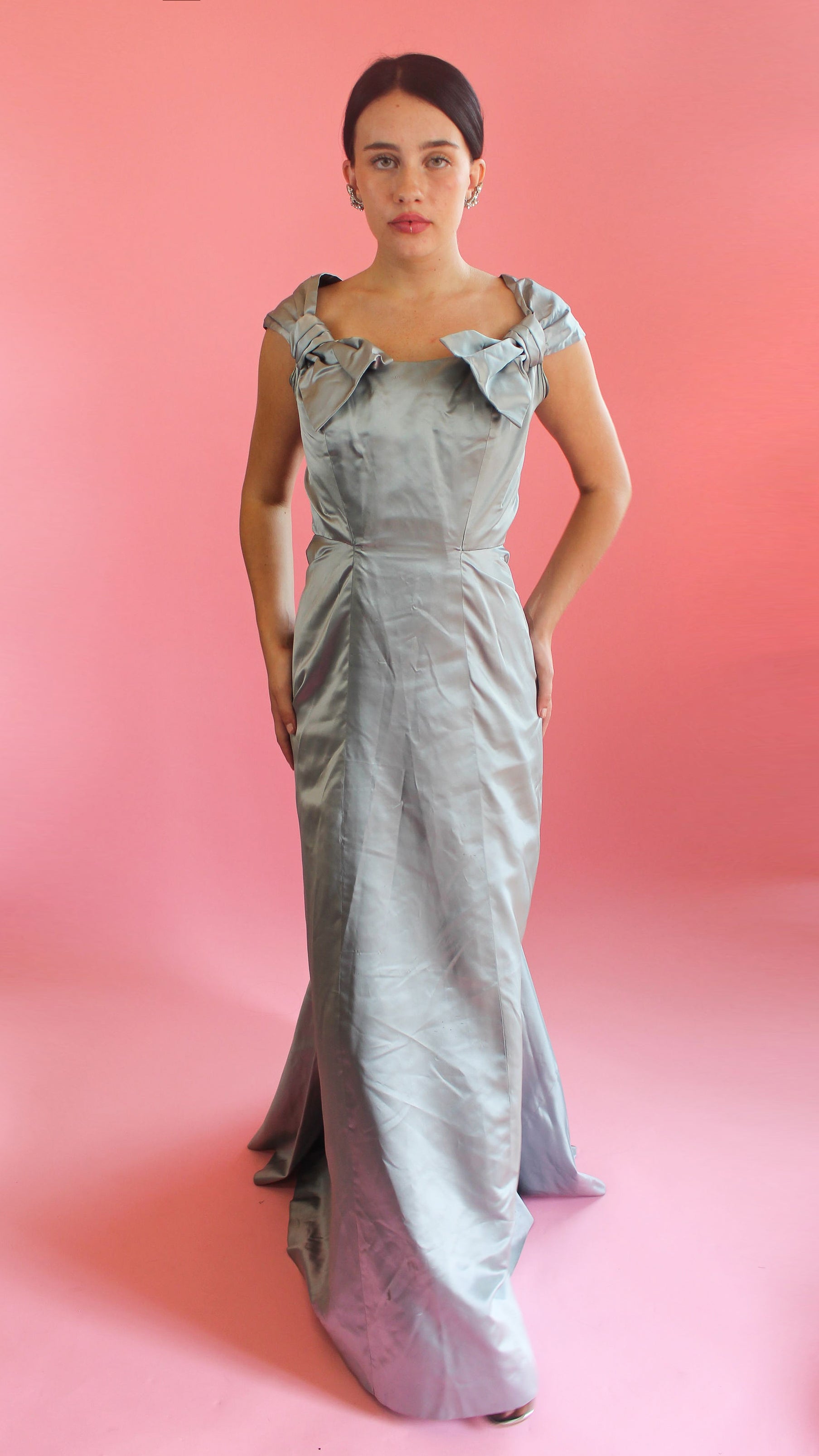 Olga Ollsund Custom Made Icy Blue Custom Gown - The Kit Vintage