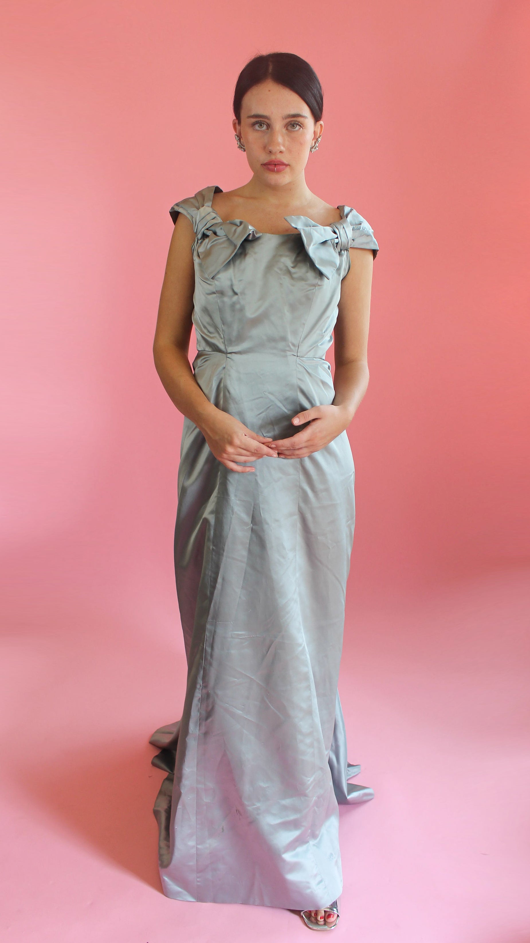 Olga Ollsund Custom Made Icy Blue Custom Gown - The Kit Vintage