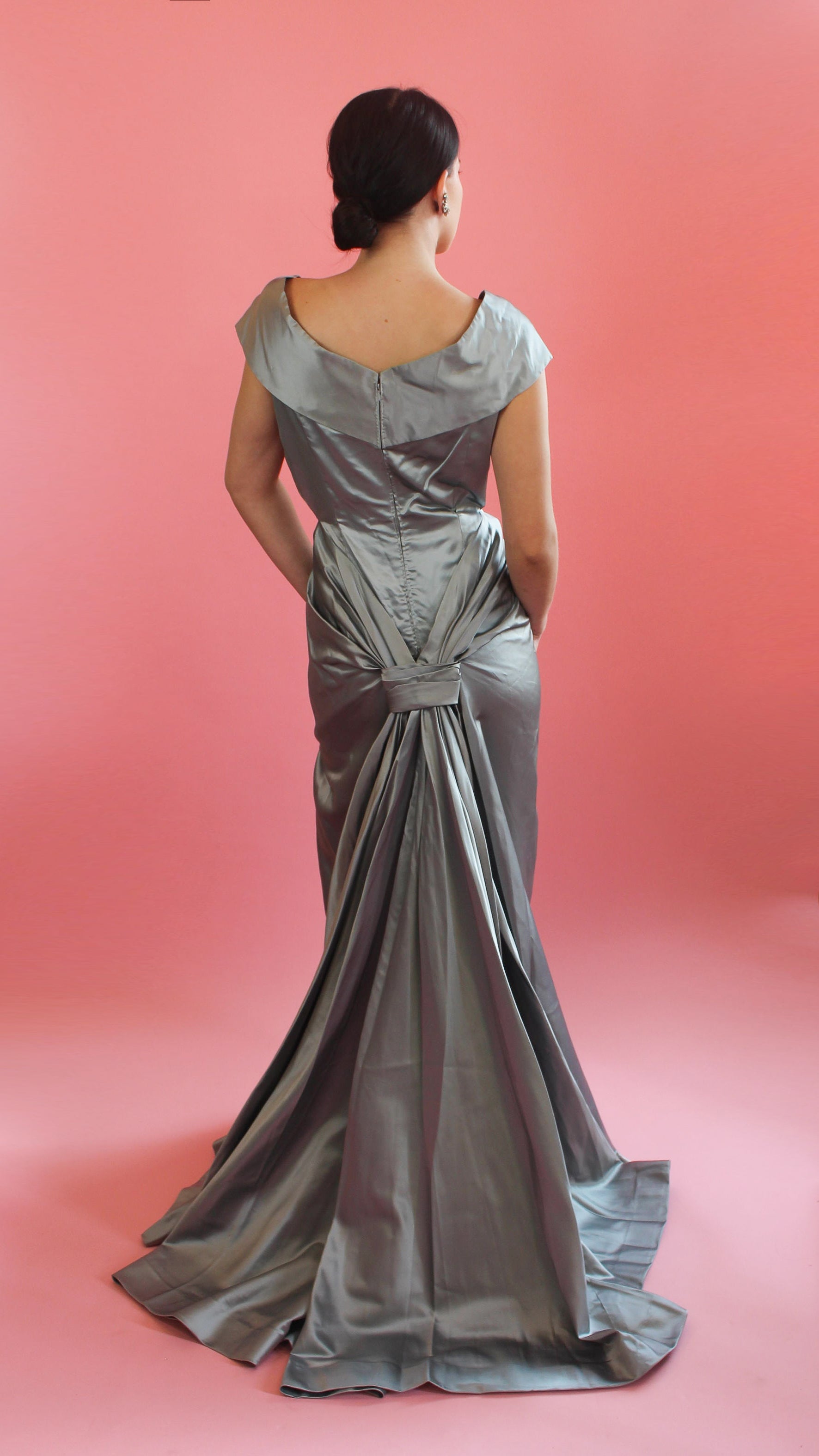 Olga Ollsund Custom Made Icy Blue Custom Gown - The Kit Vintage