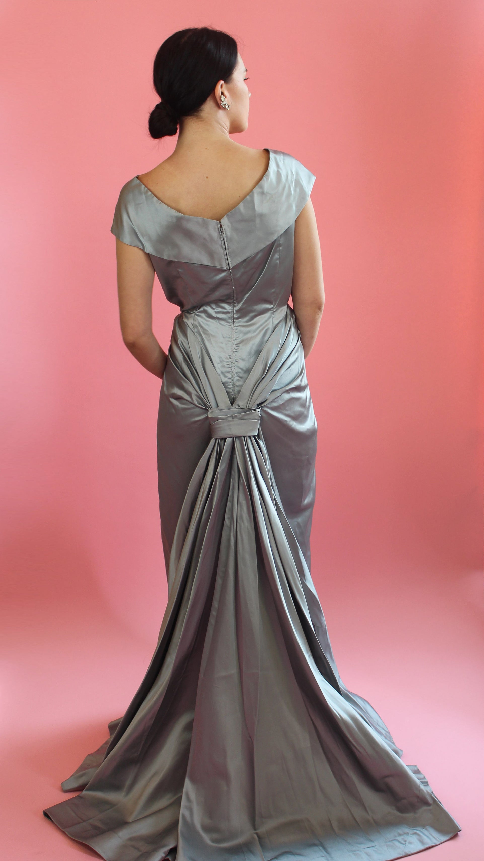 Olga Ollsund Custom Made Icy Blue Custom Gown - The Kit Vintage