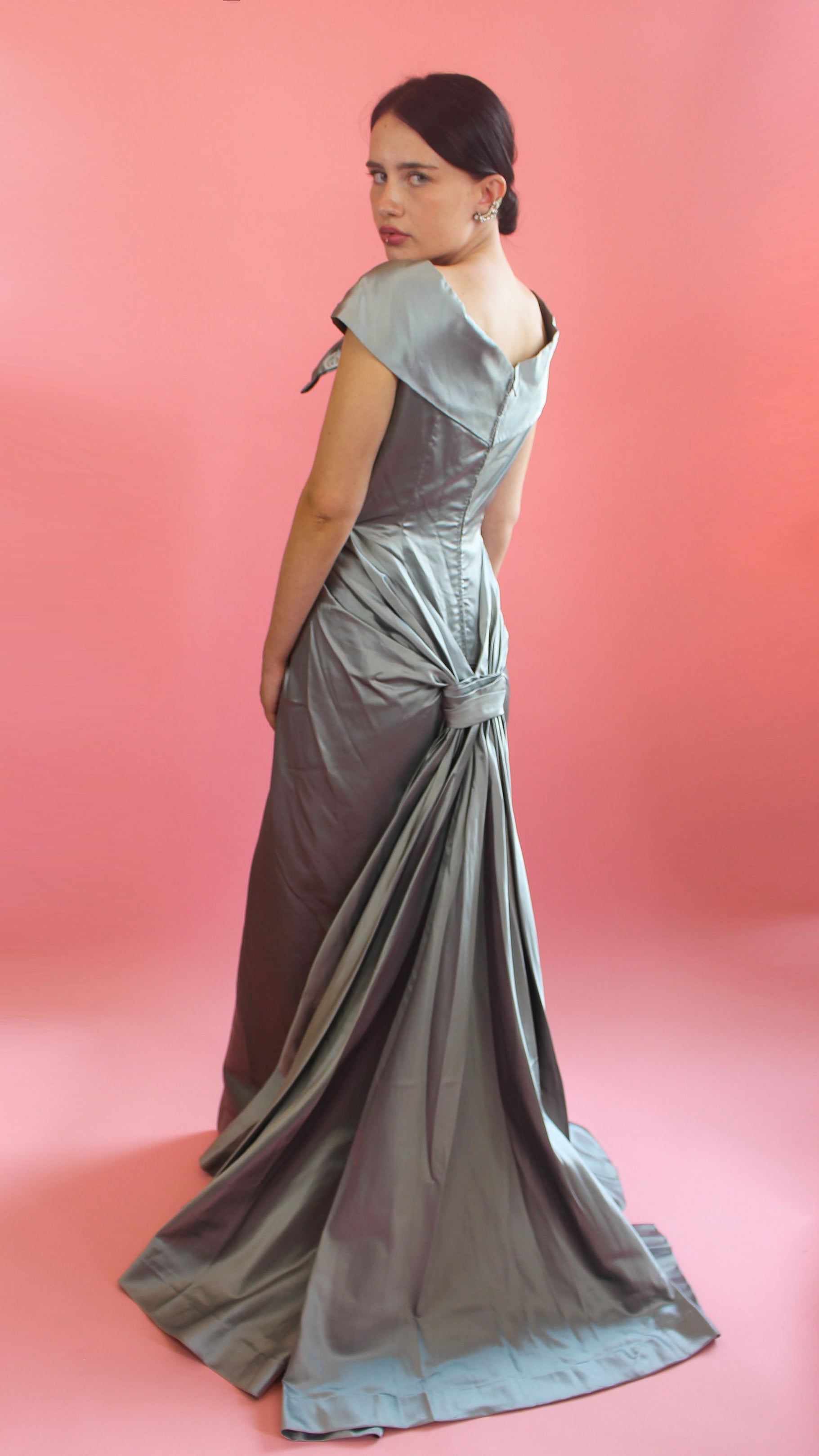 Olga Ollsund Custom Made Icy Blue Custom Gown - The Kit Vintage