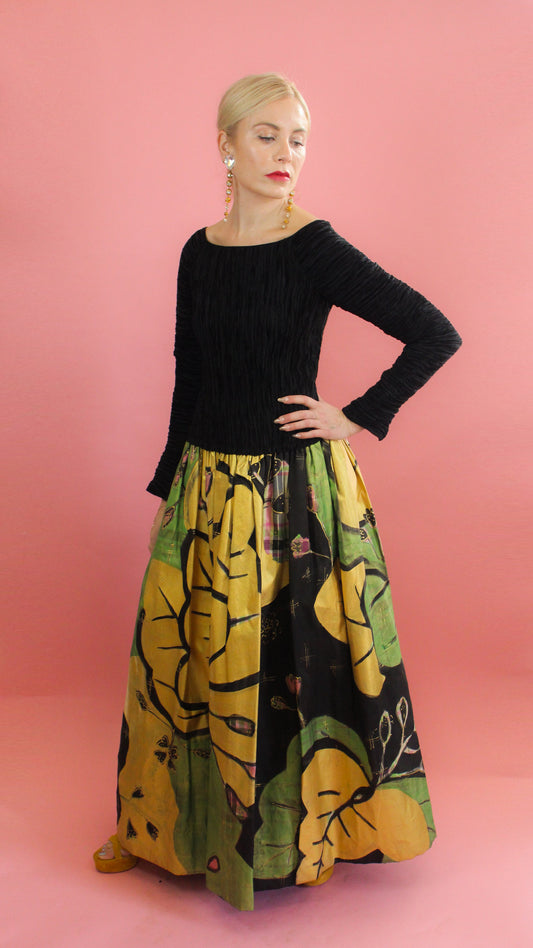 Mary McFadden Couture Hand Painted Gown - The Kit Vintage
