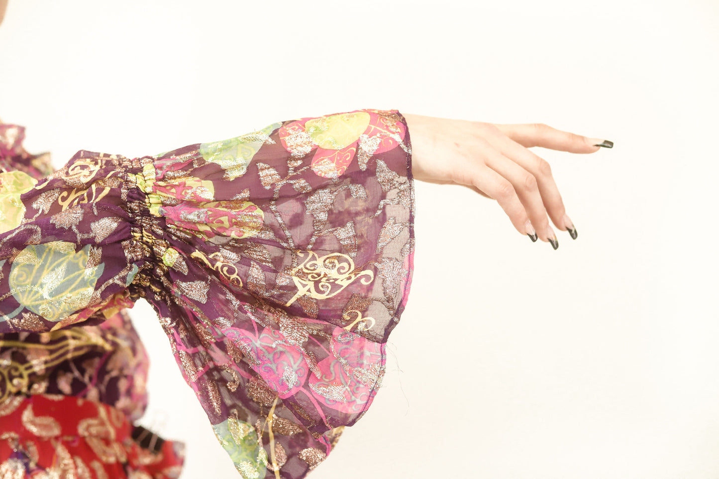 Metallic Paisley Skirt and Off the Shoulder Set - The Kit Vintage