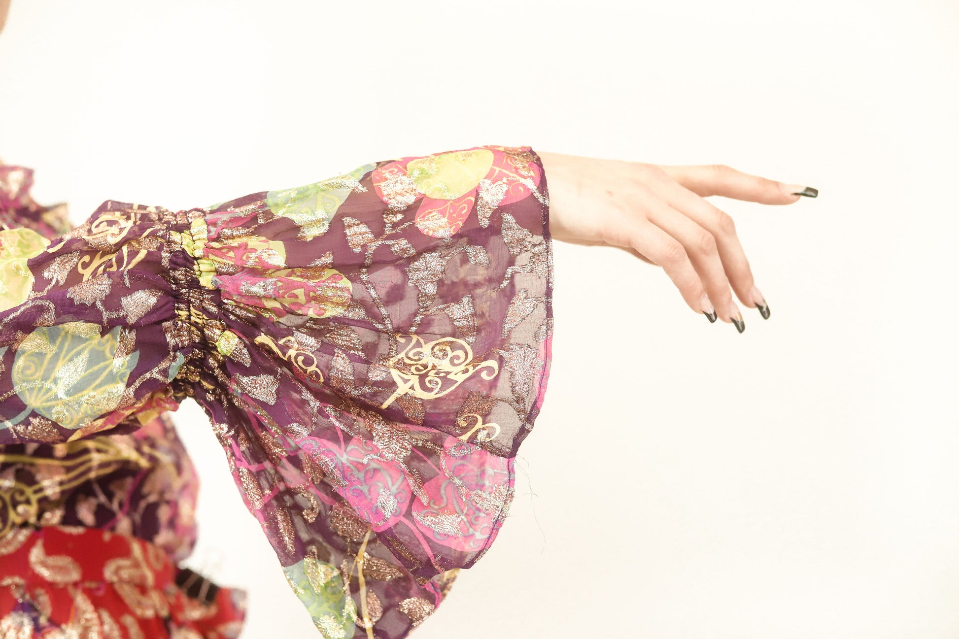 Metallic Paisley Skirt and Off the Shoulder Set - The Kit Vintage