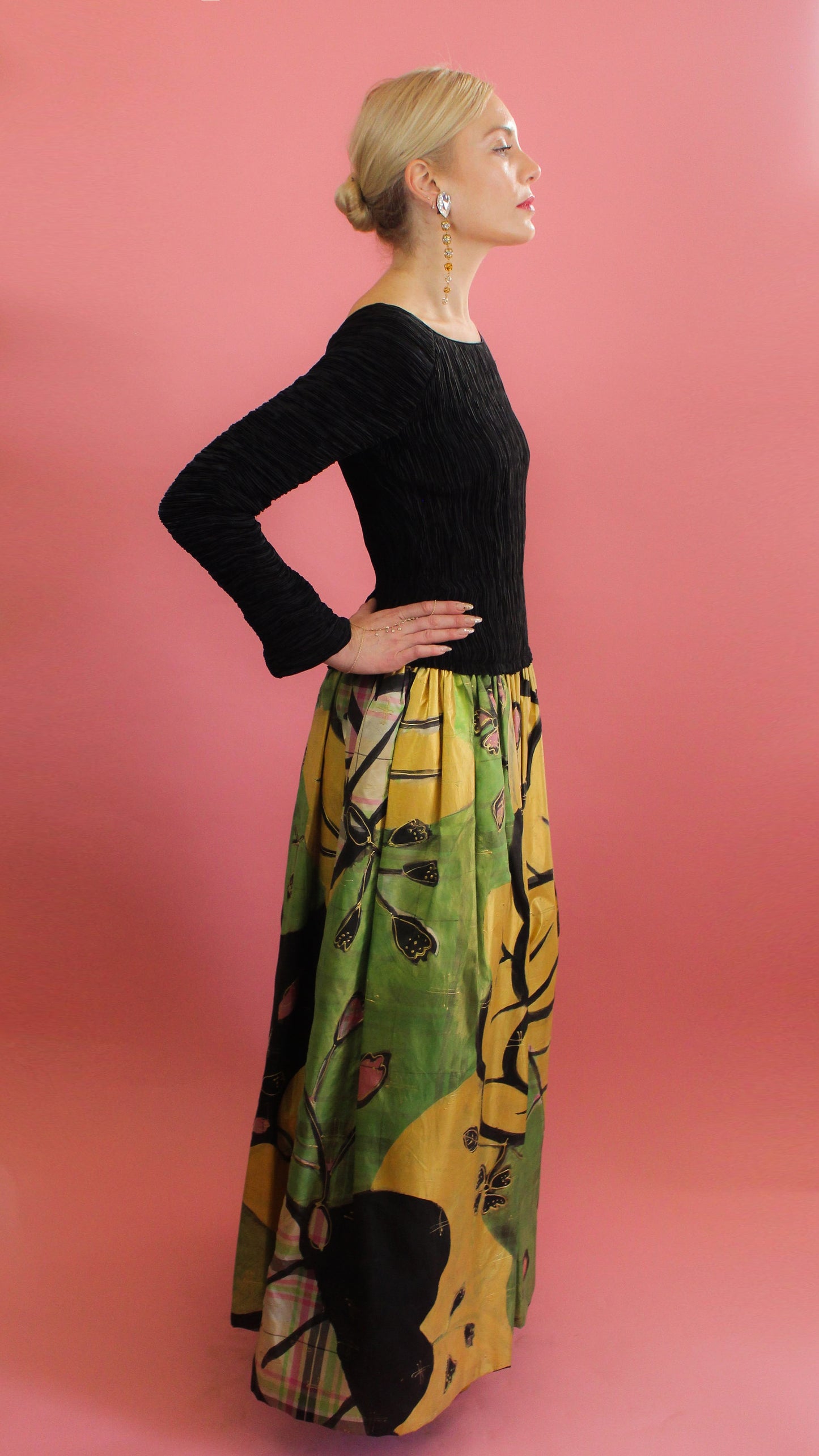 Mary McFadden Couture Hand Painted Gown