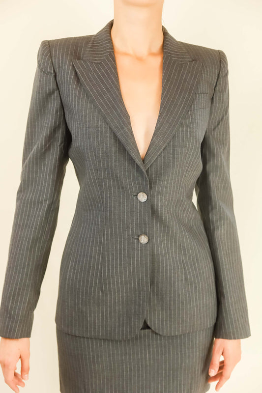 Alexander McQueen Pinstripe Skirt Suit - The Kit Vintage