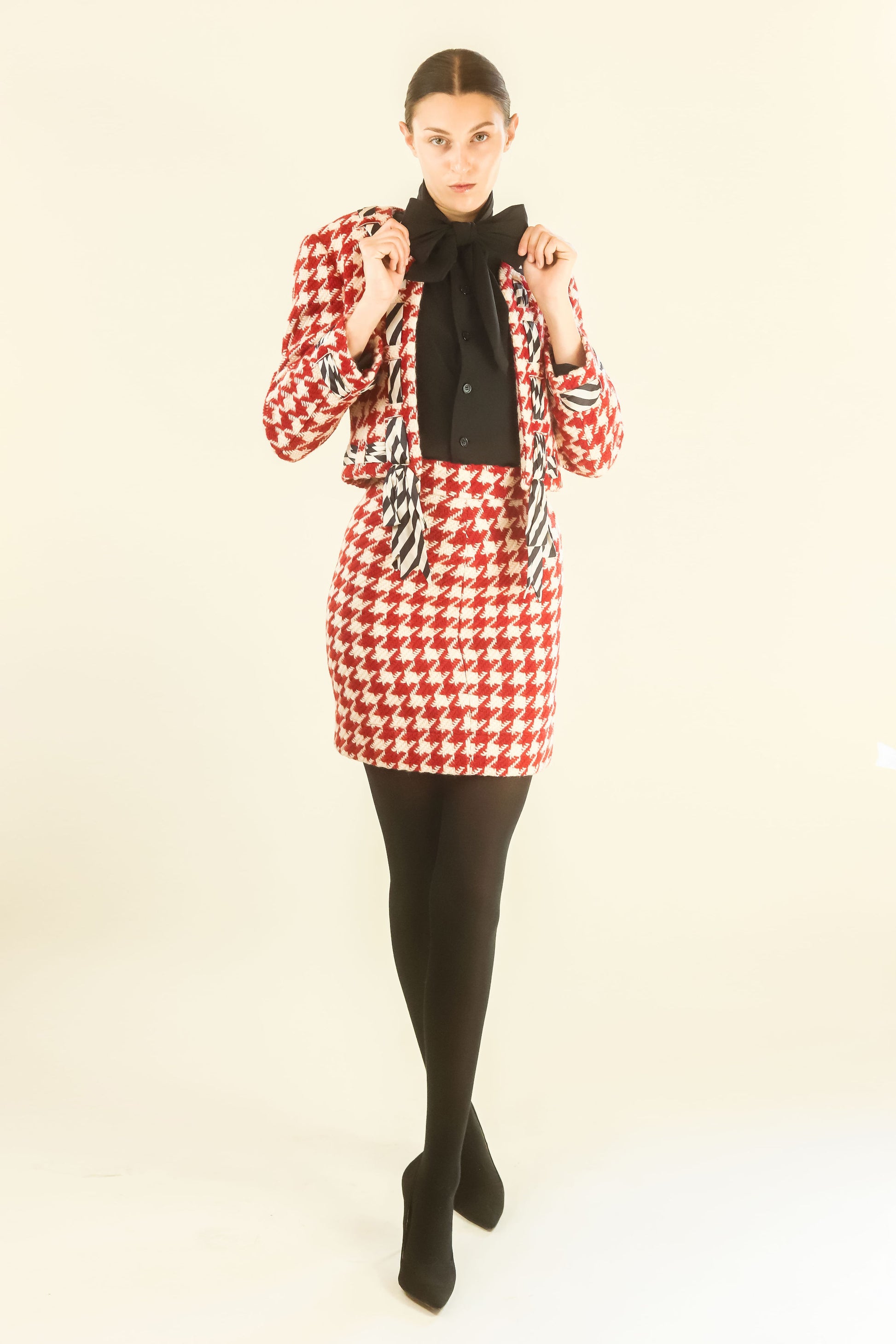 Moschino Houndstooth Skirt Suit - The Kit Vintage