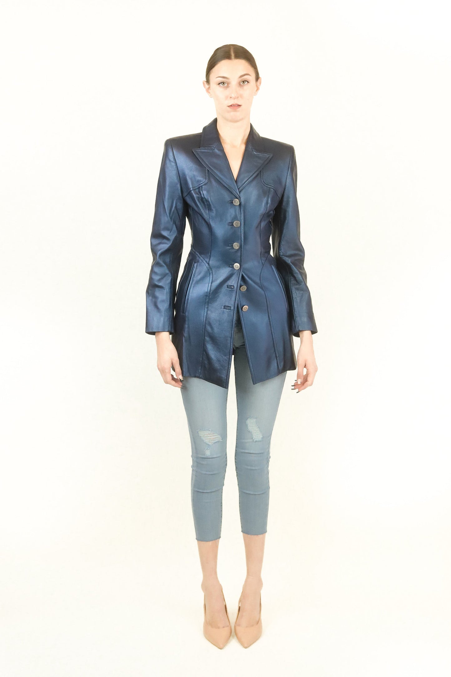 Escada Metallic Blue Blazer