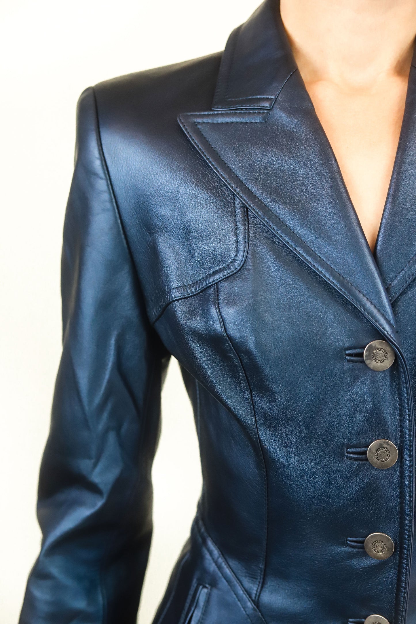 Escada Metallic Blue Blazer