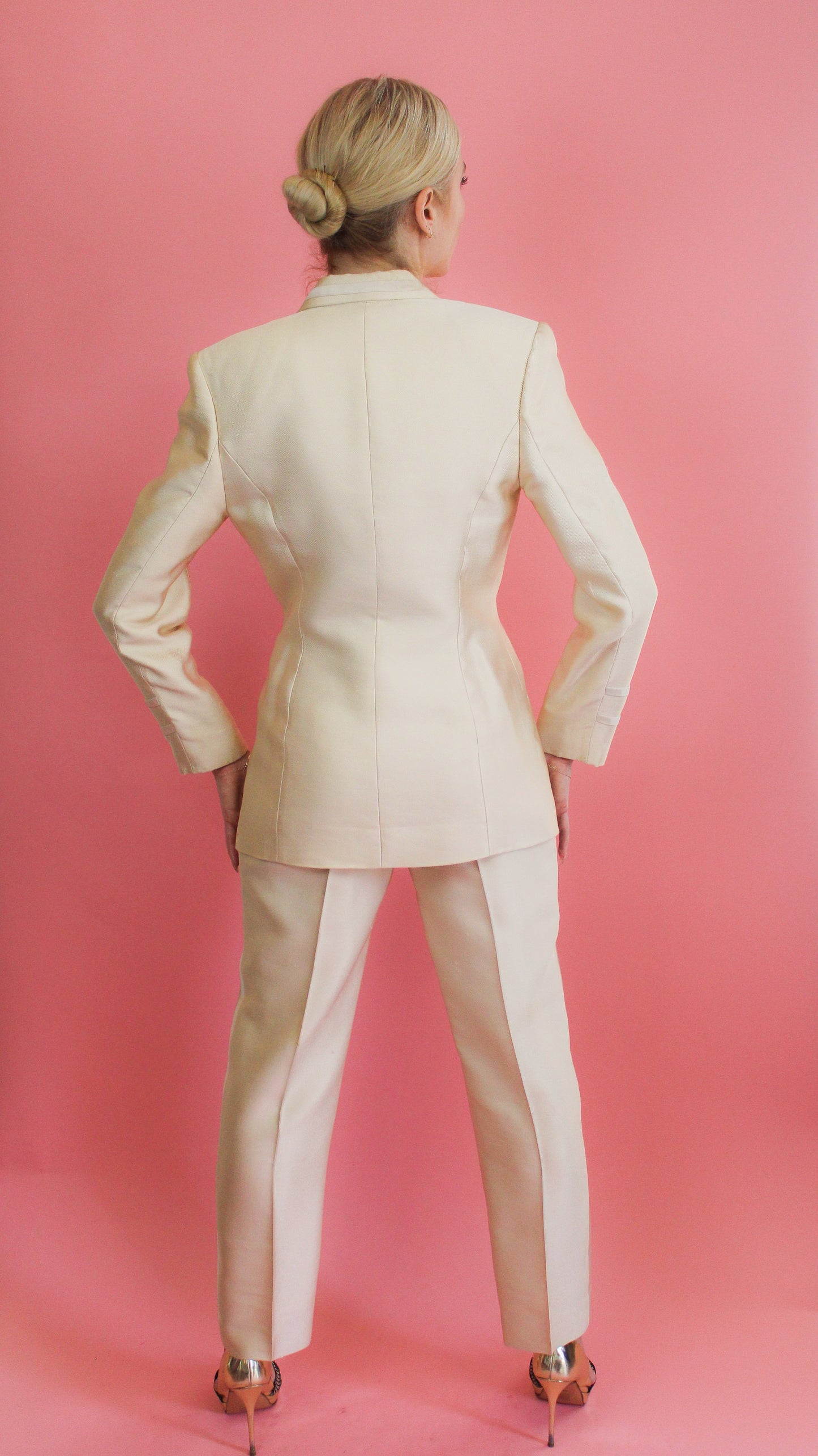 Ivory Three Piece Tuxedo Suit - The Kit Vintage